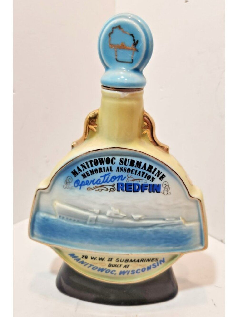 Jim Beam Manitowoc Submarine Operation Redfin Whiskey Decanter 1970 Empty
